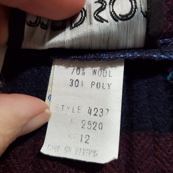 Vintage Madison Women's Wool Blend Plaid Pleated Skirt Red Blue Union Made Sz 12 - Picture 6 of 15